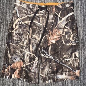 Real Tree‎ Camo Boys Swim Shorts Size 10 / 12 Cargo Drawstring Advantage Max 4